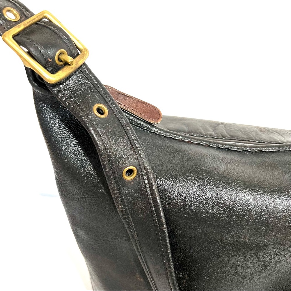 Coach 9085 Duffle Sac Black Large Leather 1990s Vintage Bucket Shoulder Bag - Picture 7 of 14